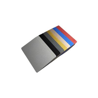 China Industrial Metal Sandblasting Black Silver Gold 0.8mm Blue Red Anodizing Laser Engraving 1.0mm Thick Aluminum Business Card For Gift for sale