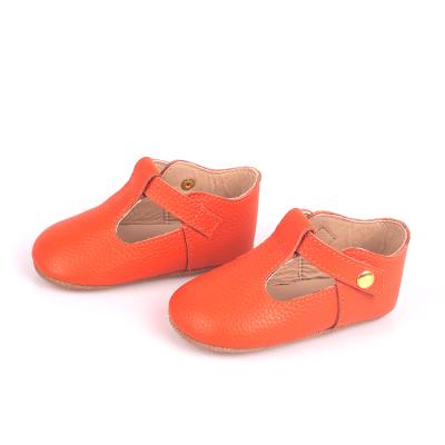 China Baby shoe beauty girls sof round leather t-bar Mary Jane shoes kids shoes factory for sale