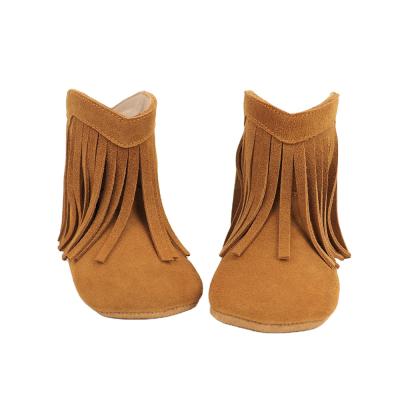 China Round Fringe Kids Shoes Kids Boots Winter Guangzhou Girls Kids Leather Boots for sale