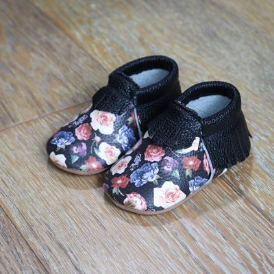 China Wholesale Customized Print Leather Baby Flats Kids Baby Shoes Moccasins For Girls In Bulk for sale