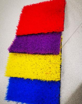 China Flame Protection Red/UV Yellow/Purple/Blue Artificial Grass for sale