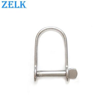 China Heavy Industry Marine Hardware High Polished Stainless Flat Product D Shackle for sale