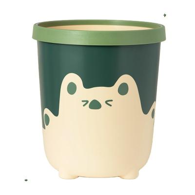 China Bear Creative Viable Household Cartoon Kitchen Trash Can Tea Scum Bucket Round Office Garbage Collection Bucket for sale