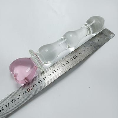 China Glass New Style Clear Heart shape Decorative Glass Dildos for sale