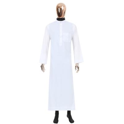 China 2021 NEW DUBAI SOUDI degisn korea islamic fashionale satin long sleeve white thobe material long robe for dafa or alhaman soudi white degisn for sale