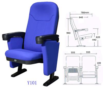 China Traditional Auditorium Seat With Cup Holder , Luxury Theater Chair With Cup Holders Y101 for sale