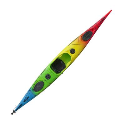 China High quality sea/ocean/river ocean canoe LLDPE sit in sea single kayak with rotomolded plastic for sale