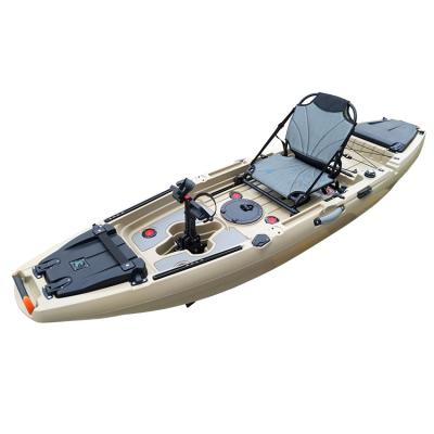 China Fishing Sightseeing Rowing Kayak Guided Fishing Kayak Plastic Rudder And Pedal System Fishing Kayak Single Pedal Drive Fishing Touring Rowing Sightseeing 1 Person for sale