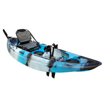 China Fishing Touring Rowing Newcomer One Person Sightseeing Fishing Kayak LLDPE Sit On Top Kayak FOOT DRIVE PEDAL KAYAK for sale