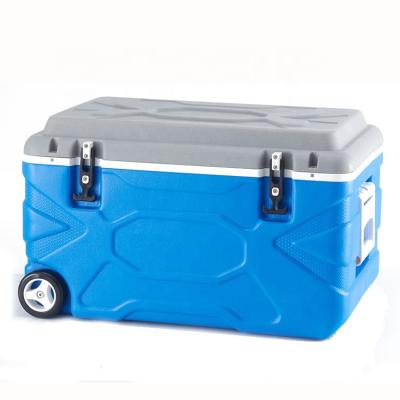 China High Capacity Waterproof Plastic Ice Cool Box And Trolley Cooler Box for sale