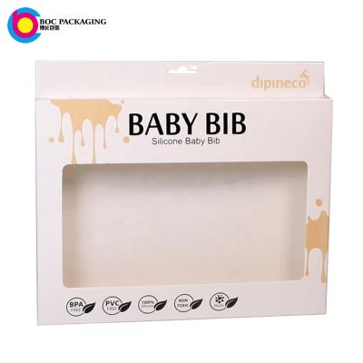 China Recycled Materials Baby Bib Window Custom Packaging Box for sale