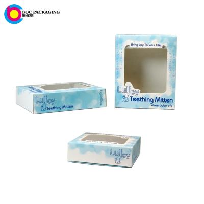 China Recycled Materials Custom Printed Baby Teether Mitt Packaging Box for sale