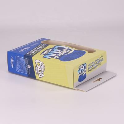 China Recycled materials packaging cardboard box with knock hole tag for sale