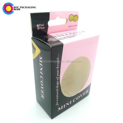 China Recycled Materials Custom Hang Tab Box For Retail Products Packaging With Window for sale