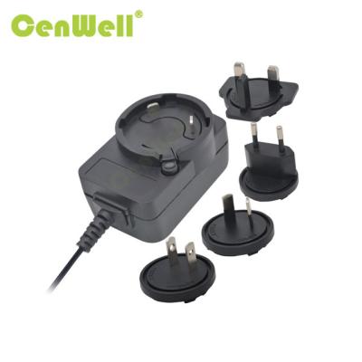 China CE GS SAA ETL FCC Approval GS SAA ETL Led Interchangeable UK EU AU Plug 12V0.5A UK Plug Power Adapter for sale