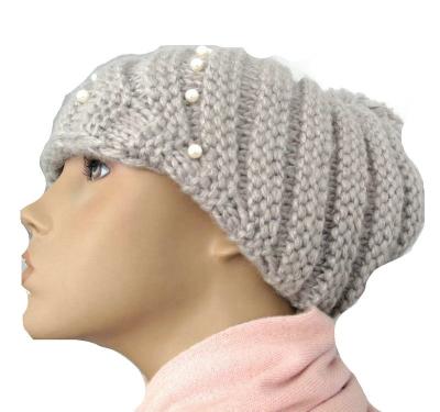 China 2022 European American Pure Fashion Customized Newest Style Wool Custom Beanie Winter Knitted Hat Hat Three Sets for sale