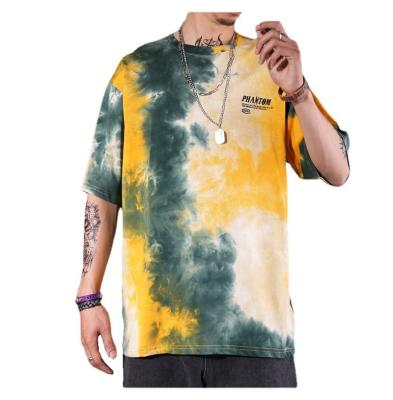 China Custom Printed High Quality 100% Cotton Tie Dye T-shirts Mens T Shirts Anti Shrink Low MOQ for sale