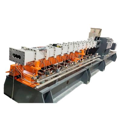 China Granules PP/PE+CaCO3 power/taclum/titanium dioxide filling pelletizer three masterbatch triple screw extruder for sale