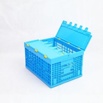 China Solid Plastic Box Agriculture Vegetable Fruit Seafood Multi-Use Storage Vented Cartons Folding Turnover Box for sale