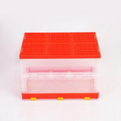 China Plastic Box Storage Adjustablr Dividers 50L Best Price Folding Solid Stackable Box Crates Around Fish Crate for sale