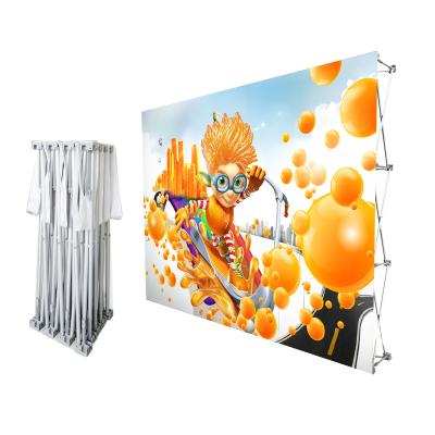 China Custom Pop Up Display/Appearance/Advertisement/Event Pop Up Display Exhibit Display Advertising Tube Tension Fabric 10ft Aluminum Backdrop Rack for sale