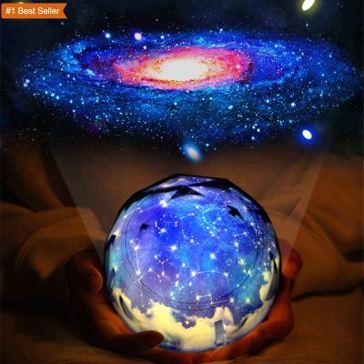 China Contemporary Jumon Led Night Light Starry Sky Starry Sky Moon Planet Projector Lamp Cosmos Universe Luminaria Baby Magic Nursery Light for sale