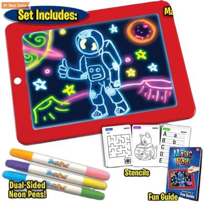 China Educational Toys Gifts Writing Tablet Red LED Sketch Board Painting Protective Tablet Grafis Magic PC Writing Tablet Children Kids Drawing Toys for sale