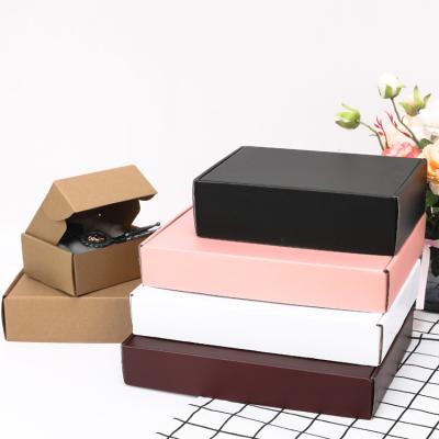 China Recyclable Custom Logo Printing Box Small Pink White Brown Black Corrugated Gift Cardboard Packaging Corrugated Paper Packaging Box For Jewelry for sale