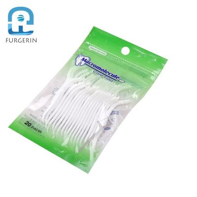 China High Quality Cheap Price 20pcs/bag Disposable Plastic Toothpicks Disposable Dental Floss Picks Sticks Oral Care Products for sale