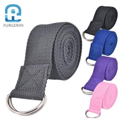 China Custom Breathable Fitness Equipment Yoga Mat Strap Yoga Belt Cotton Yoga Stretch Belt Women Stretch for sale