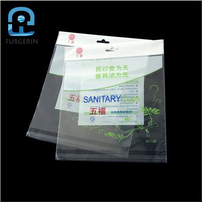 China Disposable clear opp header designs custom printed plastic printed plastic hanging bag for packing wholesalers for sale