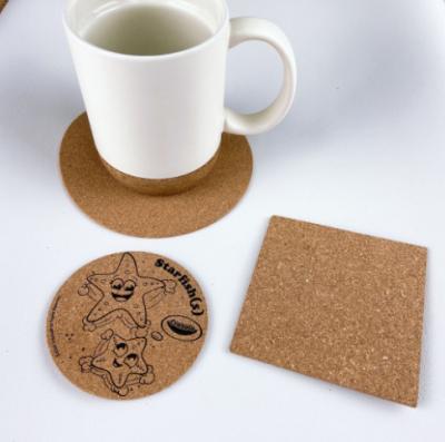 China Sustainable Cork Padded Heat Resistant And Non-Slip Circular Square Coasters for sale