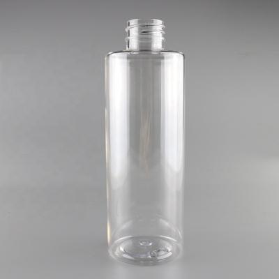 China BEAUTY PACKAGING PET Large Bottle 300ml Shoulder Cosmetic Bottle Empty Clear Plastic Flat Side Flat Straight Container for sale