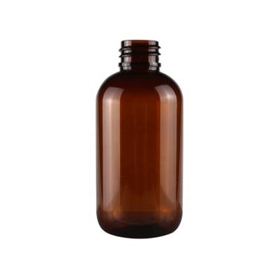 China BEAUTY PACKAGING New Design 75ml Amber Round Shape PET Plastic Bottle With Screw Cover for sale