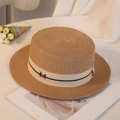 China Image RTS Pure Color Multicolor Mum And Girl Designer Sun Beach Breathable Handmade Hats For Women Summer Straw for sale