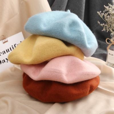 China 2022 Winter VARIOUS COLOR ULTRA SOFT Canton red CAP HAT flexifit berets YELLOW red beret casual miniature soft wool for girls for sale