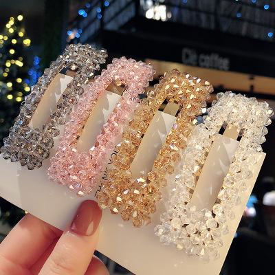 China Handwoven BB fashion korean style crystal glass hairpin hair clip hits clip rhinestone hairpin pearl hair accessories for sale