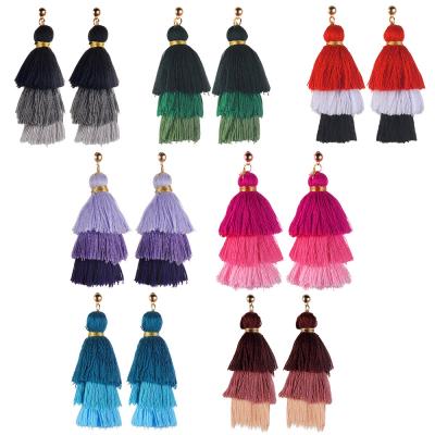 China CLASSIC Fashion Bohemian Women's Tassel Earrings Long Boho Fringe Dangle Earrings Jewelry Fine for sale