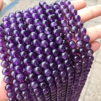 China Custom Wholesale Natural Multi-size Round Stone Factory Amethyst Loose Beads Crystal Beads for sale