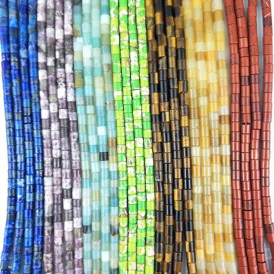 China Natural Spacers 4*5 DIY Beaded Cylindrical Stone 4*2 Semi-Complete Stone Jewelry Accessories Bead Big Discount for sale