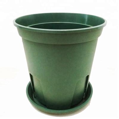 China CLASSIC Flower Pot Planters 5 Gallon Flower Nursery Plant Ornamental Garden Container Planter Pots Japan Premium Green Round Plastic Pots for sale