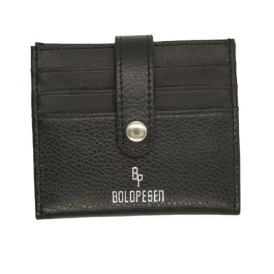 China New Full Leather Small Size Men's Bank Portable Card Holder With Buckle for sale