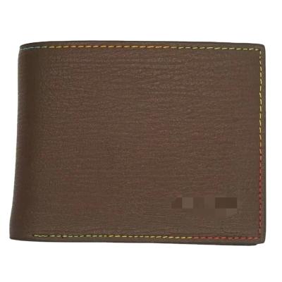 China Cheap Small Size Bifold Wallet Economic Genuine Leather Men Small Clip Holder Card Wallet for sale