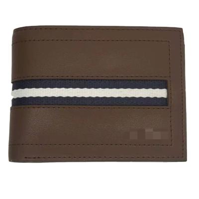 China High Grade Top Quality Genuine Leather Men's Brand Small Wallet Short Bifold Wallet for sale