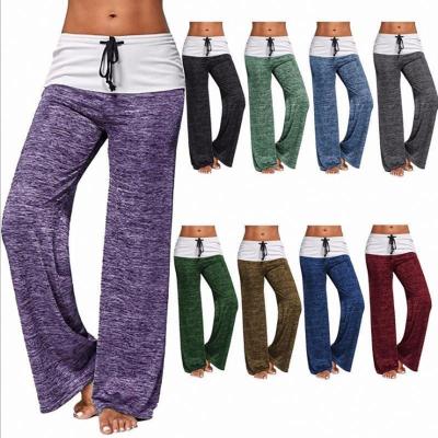 China New Anti-Wrinkle Women Casual Loose Yoga Trourses Quick Dry Sports Use Gaiters Wide Leg Pants for sale