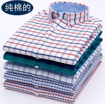 China 2021 Anti-pilling Men's Shirt 100% Cotton Office Shirts Long Sleeve 100% Cotton Shirts For Men Printed Camisas Formales Para Hombre for sale