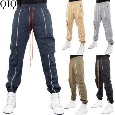 China New Style QUICK DRY Reflective Sports Men's Casual Loose Drawstring Cargo Pants Mens Sweatpants High Quality for sale