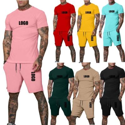 China 2022 Wholesale Summer Custom Polyester Breathable Sportswear Gym Tracksuit New Arrival And Short Jogging 2 Piece Men's T-shirt Set Of Shorts for sale