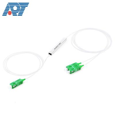 China FTTX Systems/PON Networks/CATV Links/Optical Signal Distribution Mini SC Stainless 1X8 Steel-tube Gpon PLC Splitter stube type 1XN SC/APC for sale