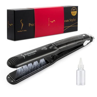 China Household Steam Hair Straightener 2 in 1 Tron Flat Iron Professional Ceramic Steam Hair Straightener for sale